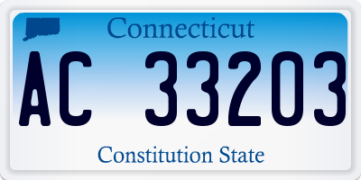 CT license plate AC33203