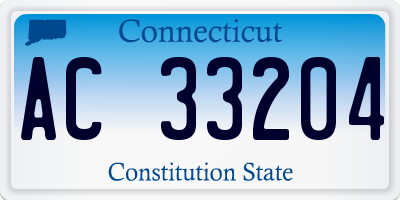 CT license plate AC33204