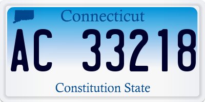 CT license plate AC33218