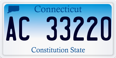 CT license plate AC33220