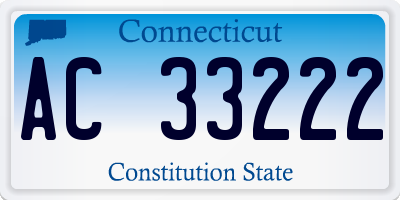 CT license plate AC33222