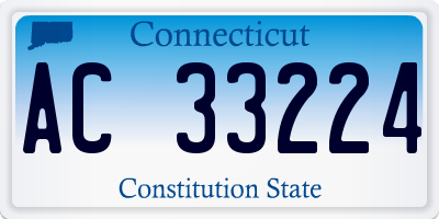 CT license plate AC33224