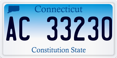 CT license plate AC33230