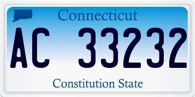 CT license plate AC33232