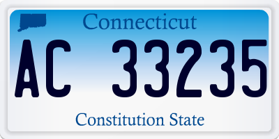 CT license plate AC33235