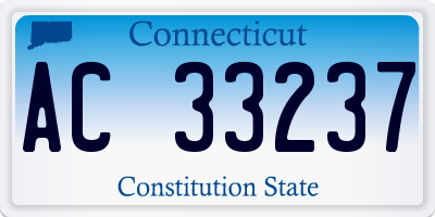 CT license plate AC33237