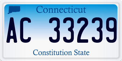 CT license plate AC33239