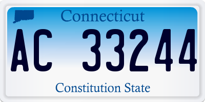 CT license plate AC33244