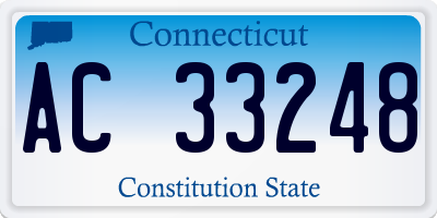 CT license plate AC33248