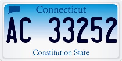 CT license plate AC33252