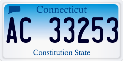 CT license plate AC33253