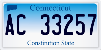CT license plate AC33257