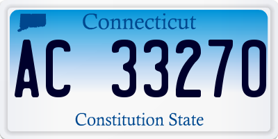 CT license plate AC33270