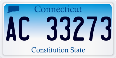 CT license plate AC33273