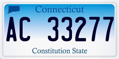 CT license plate AC33277