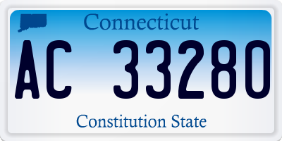 CT license plate AC33280