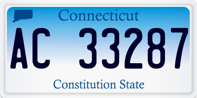 CT license plate AC33287