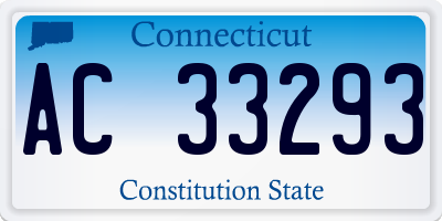 CT license plate AC33293