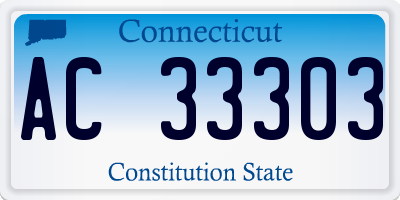 CT license plate AC33303