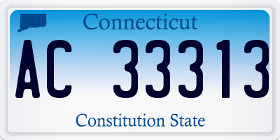 CT license plate AC33313