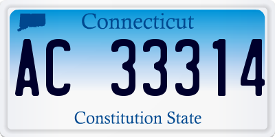 CT license plate AC33314