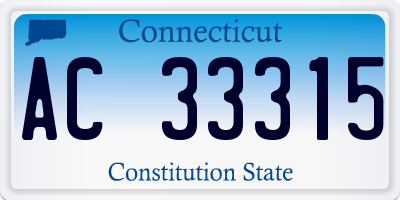 CT license plate AC33315