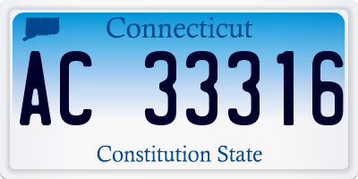 CT license plate AC33316