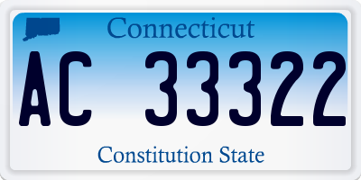 CT license plate AC33322