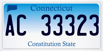 CT license plate AC33323