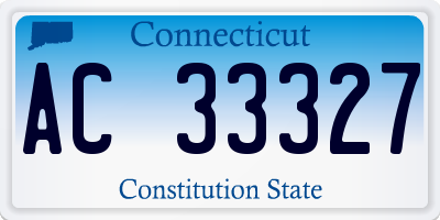 CT license plate AC33327