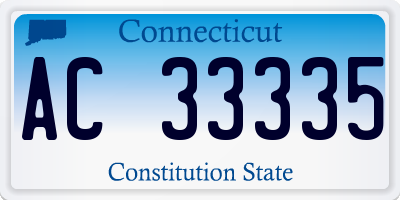 CT license plate AC33335