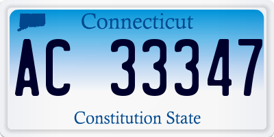 CT license plate AC33347
