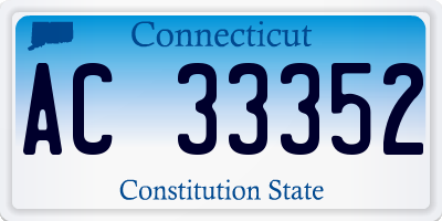CT license plate AC33352