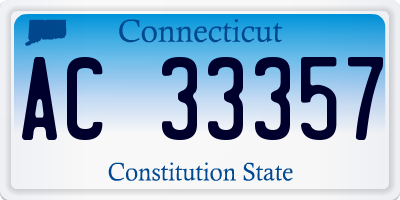 CT license plate AC33357