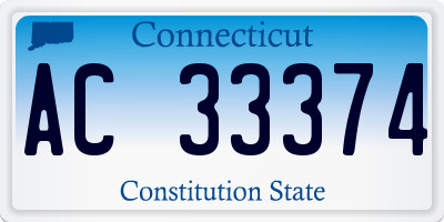 CT license plate AC33374