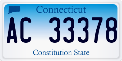 CT license plate AC33378