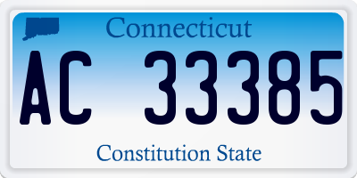 CT license plate AC33385