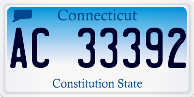 CT license plate AC33392