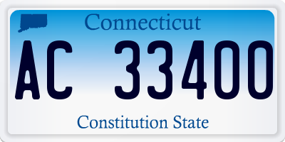 CT license plate AC33400