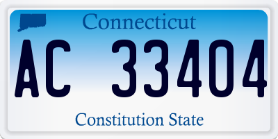 CT license plate AC33404