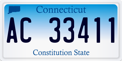 CT license plate AC33411