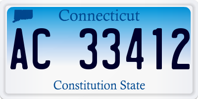 CT license plate AC33412