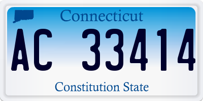 CT license plate AC33414