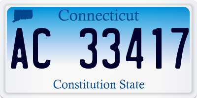 CT license plate AC33417