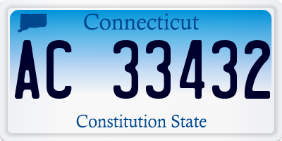 CT license plate AC33432