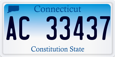 CT license plate AC33437