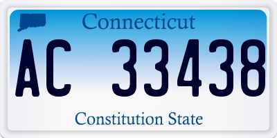CT license plate AC33438