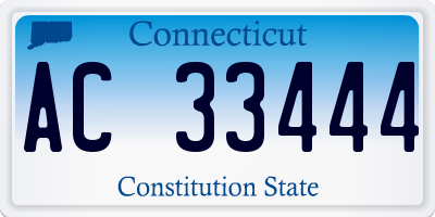 CT license plate AC33444
