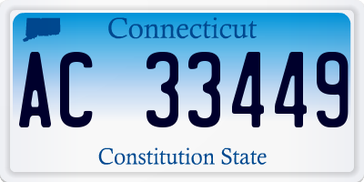CT license plate AC33449