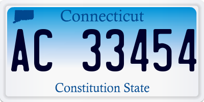 CT license plate AC33454